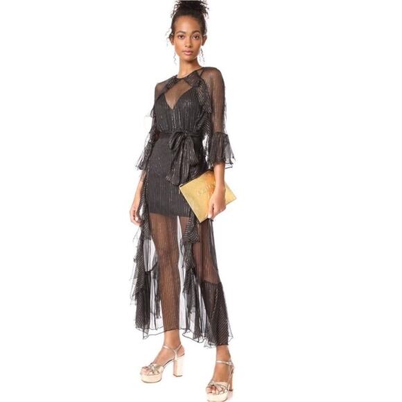 Alice McCall Moon Dance Maxi Dress in Metallic White Size 6 - Picture 4 of 12